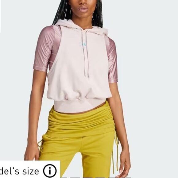 Adidas STELLA MCCARTNEY Women’s Sleeveless Hoodie Sz S Pink Training Sweatshirt - Picture 1 of 11